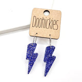 1.5" Glitter School Spirit Bolt Dangles - Custom Spirit Earrings