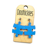 1.25" Lil' Autism Awareness Puzzle Piece Acrylic Dangle Earrings