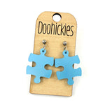 1.25" Lil' Autism Awareness Puzzle Piece Acrylic Dangle Earrings