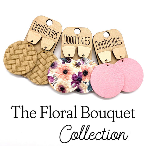 The Floral Bouquet Piggyback Collection - Spring Leather Earrings