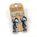 2.25" Gold & Silver Senior Dangles - Graduation Earrings