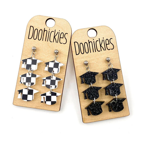 Dainty Cool Grad Cap Dangle Drops - Graduation Earrings (Copy)