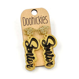 2.25" Gold & Silver Senior Dangles - Graduation Earrings