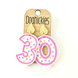Traditional Multi-Color Birthday Candle Acrylic Dangle Earrings