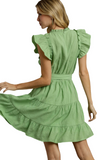 The Larisa Tiered Dress with Ruffle Sleeves