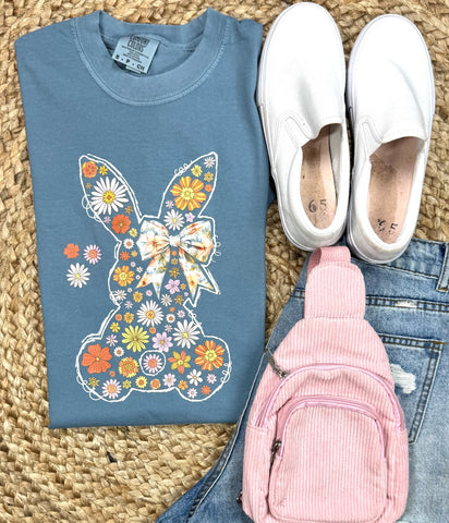 Floral Bunny Tees - PLEASE ALLOW 10-12 BUSINESS DAYS FOR SHIPPING