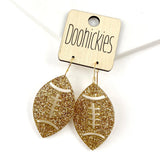 1.5" Glitter School Spirit Football Dangles - Custom Spirit Earrings