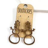 2.5" Vintage Christmas Dangles - Wood Earrings