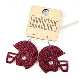 1.25" Glitter School Spirit Helmet Dangles - Custom Spirit Earrings