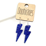 1.5" Glitter School Spirit Bolt Dangles - Custom Spirit Earrings