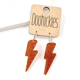 1.5" Glitter School Spirit Bolt Dangles - Custom Spirit Earrings