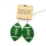 1.5" Glitter School Spirit Football Dangles - Custom Spirit Earrings