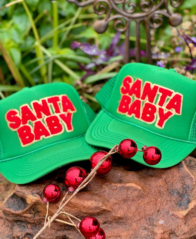 Santa Baby Chenille Patch Foam Trucker Cap - PLEASE ALLOW 3-5 BUSINESS DAYS TO SHIP