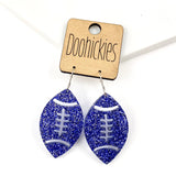 1.5" Glitter School Spirit Football Dangles - Custom Spirit Earrings