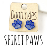 13mm School Spirit Paw Studs - Custom Spirit Earrings