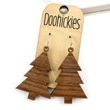 2.5" Vintage Christmas Dangles - Wood Earrings