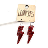 1.5" Glitter School Spirit Bolt Dangles - Custom Spirit Earrings