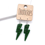 1.5" Glitter School Spirit Bolt Dangles - Custom Spirit Earrings