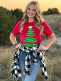 Puff Christmas Tree on Tee or Sweatshirt - PLEASE ALLOW 3-5 BUSINESS DAYS TO SHIP