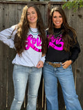 Love in Metallic Pink Puff Sweatshirt - PLEASE ALLOW 5-7 BUSINESS DAYS FOR SHIPPING