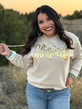 Blessed in Gold Metallic Puff Sweatshirt - PLEASE ALLOW 3-5 BUSINESS DAYS TO SHIP