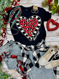 Be Kind Leopard Heart Short Sleeve Tee - PLEASE ALLOW 3-5 BUSINESS DAYS FOR SHIPPING