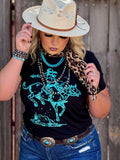 Roughrider in Turquoise Puff Tee - PLEASE ALLOW 3-5 BUSINESS DAYS TO SHIP