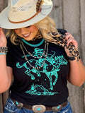 Roughrider in Turquoise Puff Tee - PLEASE ALLOW 3-5 BUSINESS DAYS TO SHIP