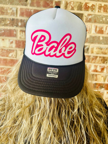 Babe DTF Printed Trucker Hat - PLEASE ALLOW 3-5 BUSINESS DAYS FOR SHIPPING