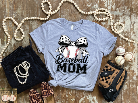 Baseball Mom Bow- PLEASE ALLOW 3-5 BUSINESS DAYS FOR SHIPPING