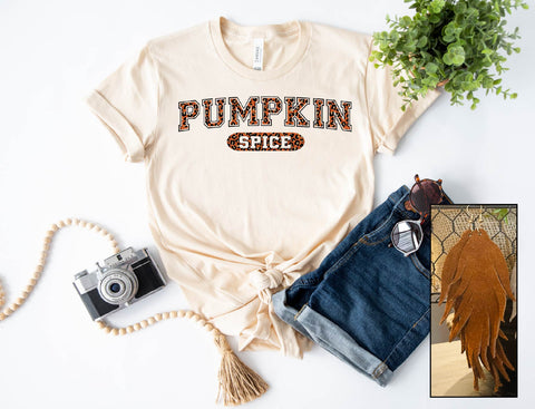 Leopard Pumpkin Spice- Tee - PLEASE ALLOW 3-5 DAYS FOR SHIPPING